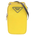 Prada Triangle Nylon Leather Yellow Phone Case Shoulder Pouch