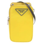Prada Triangle Nylon Leather Yellow Phone Case Shoulder Pouch