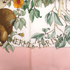 Hermes Carre 90 Au Cœur Des Bois in the Depths of the Forest Silk Pink Scarf — view 5