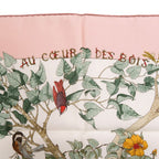 Hermes Carre 90 Au Cœur Des Bois in the Depths of the Forest Silk Pink Scarf — view 4