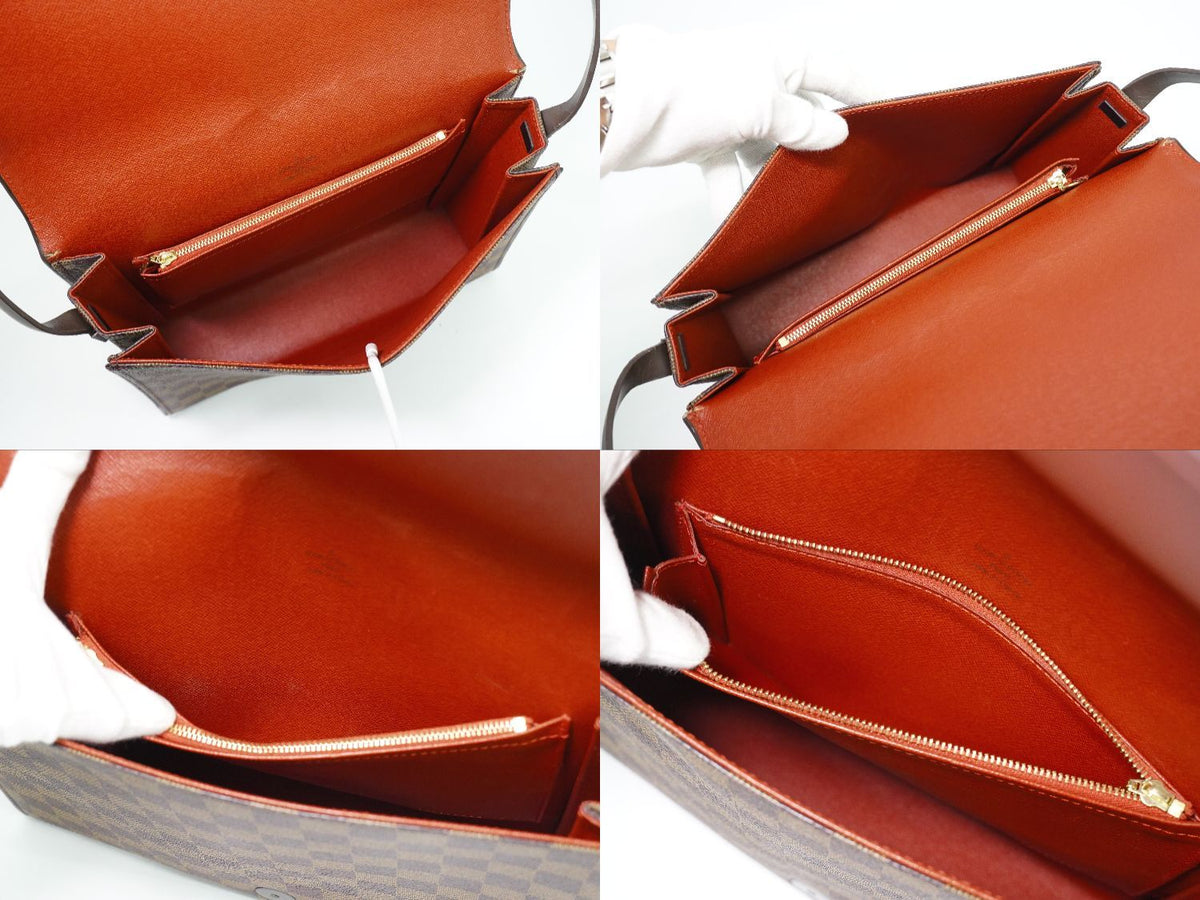 Louis Vuitton LV Tribeca Carre Damier Ebene Shoulder Bag Brown — view 8