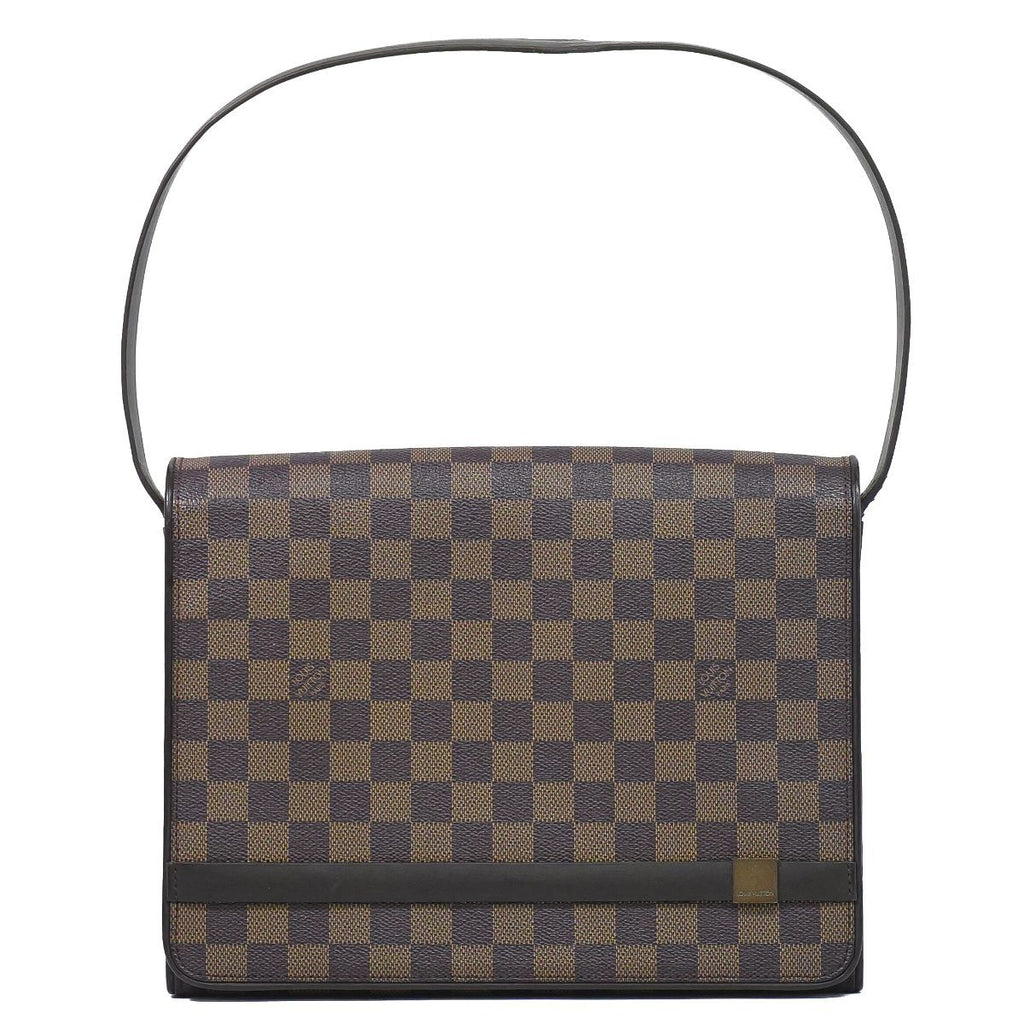 Louis Vuitton LV Tribeca Carre Damier Ebene Shoulder Bag Brown