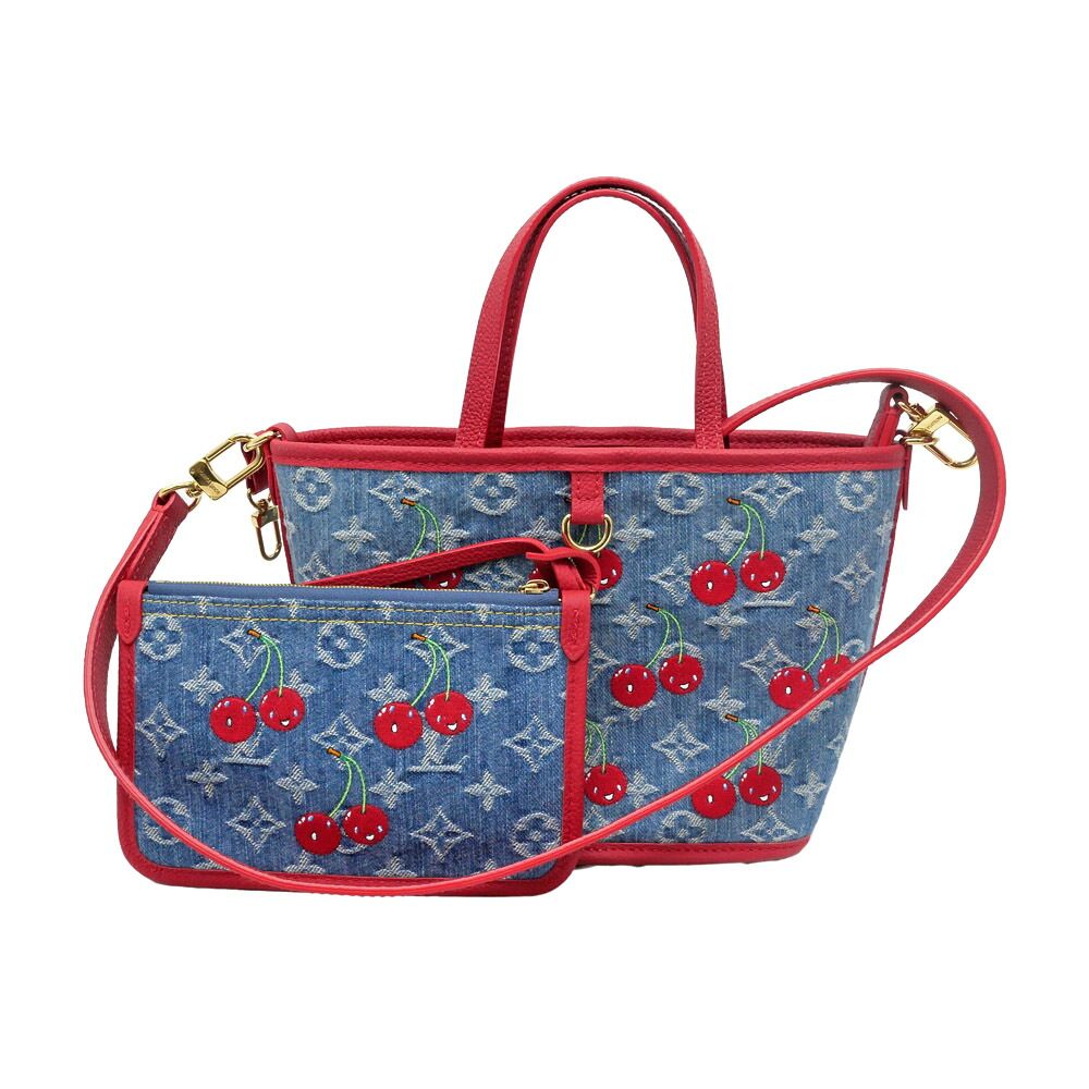 Louis Vuitton Neverfull Inside Out BB LV x Takashi Murakami Handbag Blue