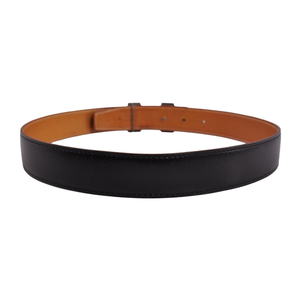 Hermes Vintage Belt Leather Reversible H Logo Constance Black — view 3