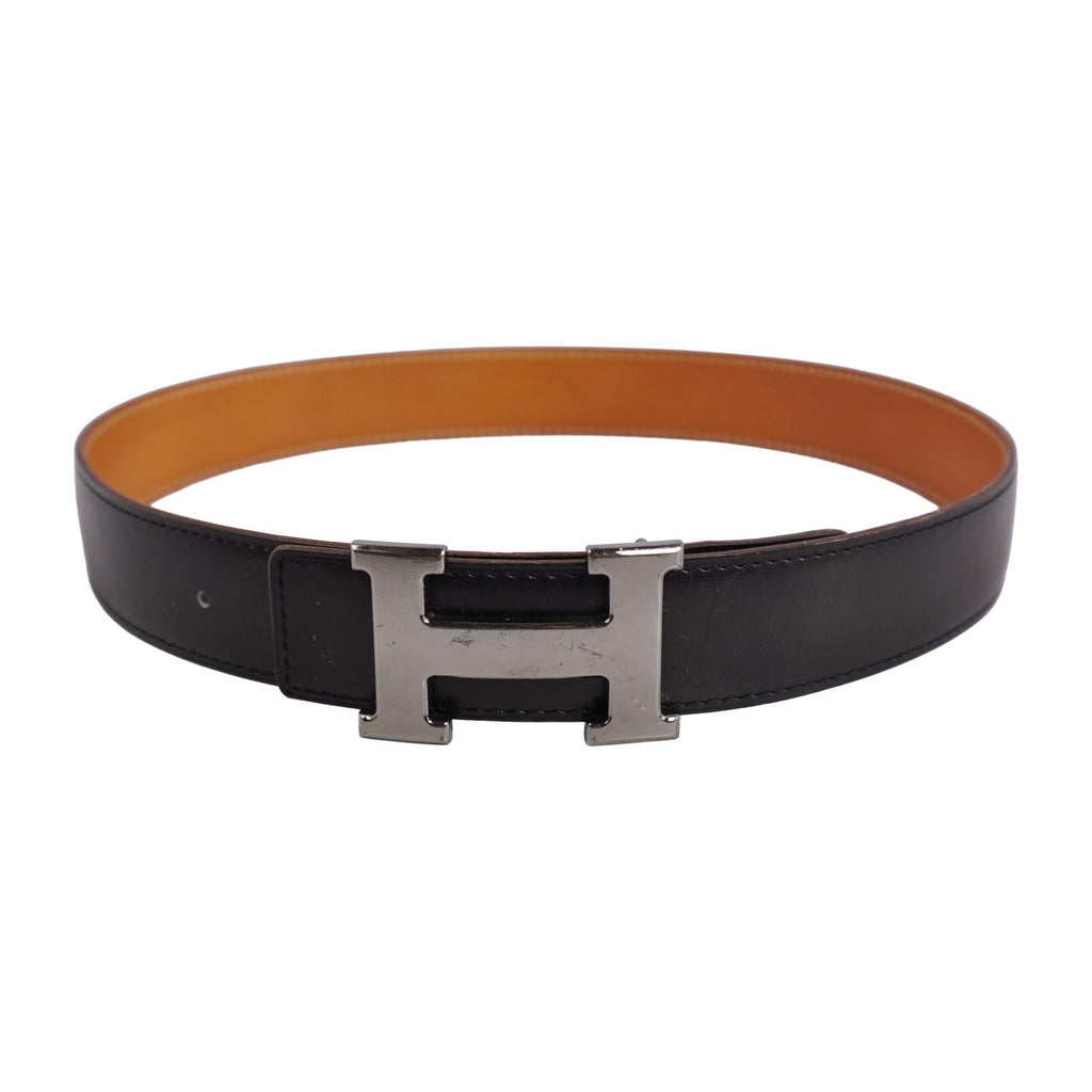 Hermes Vintage Belt Leather Reversible H Logo Constance Black — view 2