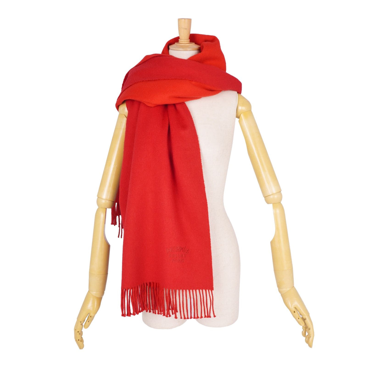 Hermes Scarf Shawl Fringe Cashmere — view 4