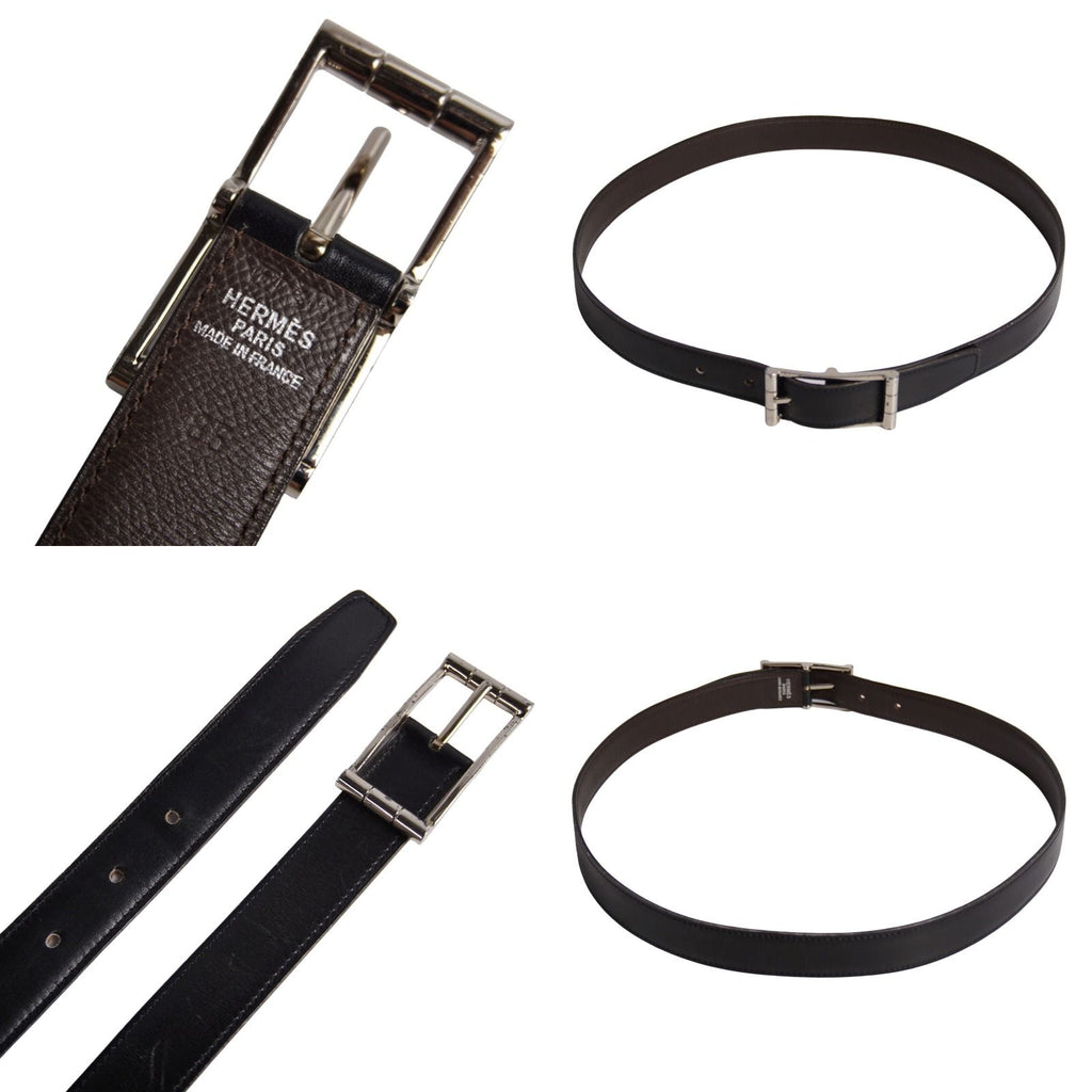 Hermes Belt Reversible Leather Buckle 85 Black — view 6