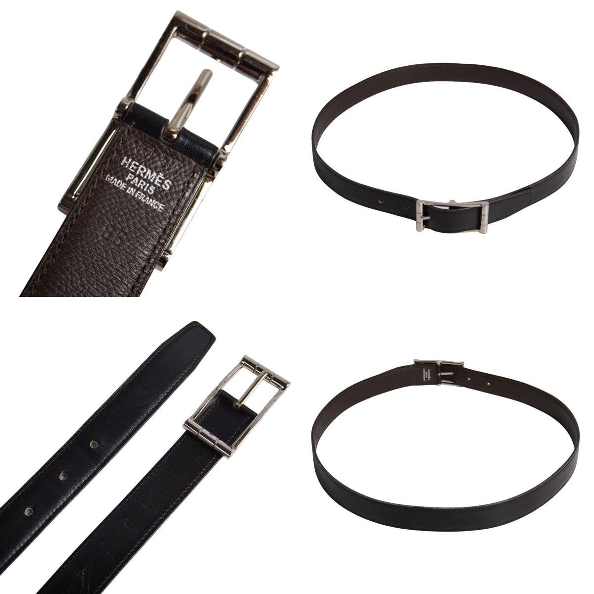 Hermes Belt Reversible Leather Buckle 85 Black — view 6
