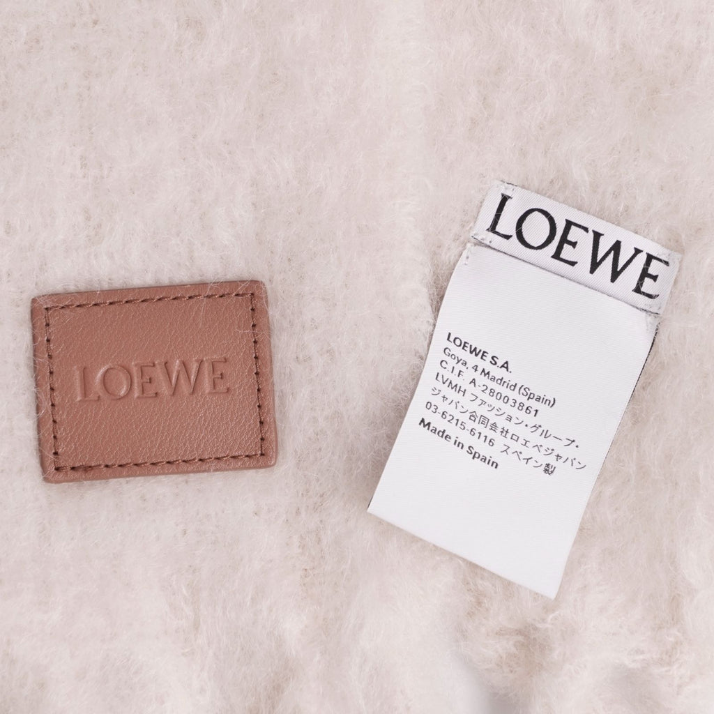 Loewe Scarf Shawl Fringe Wool Mohair White — view 5