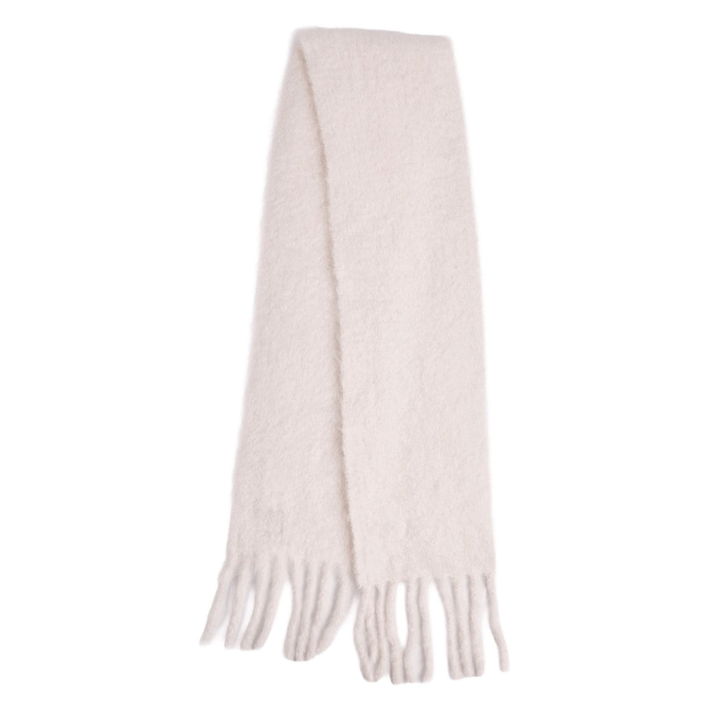 Loewe Scarf Shawl Fringe Wool Mohair White — view 2