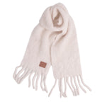 Loewe Scarf Shawl Fringe Wool Mohair White — view 3