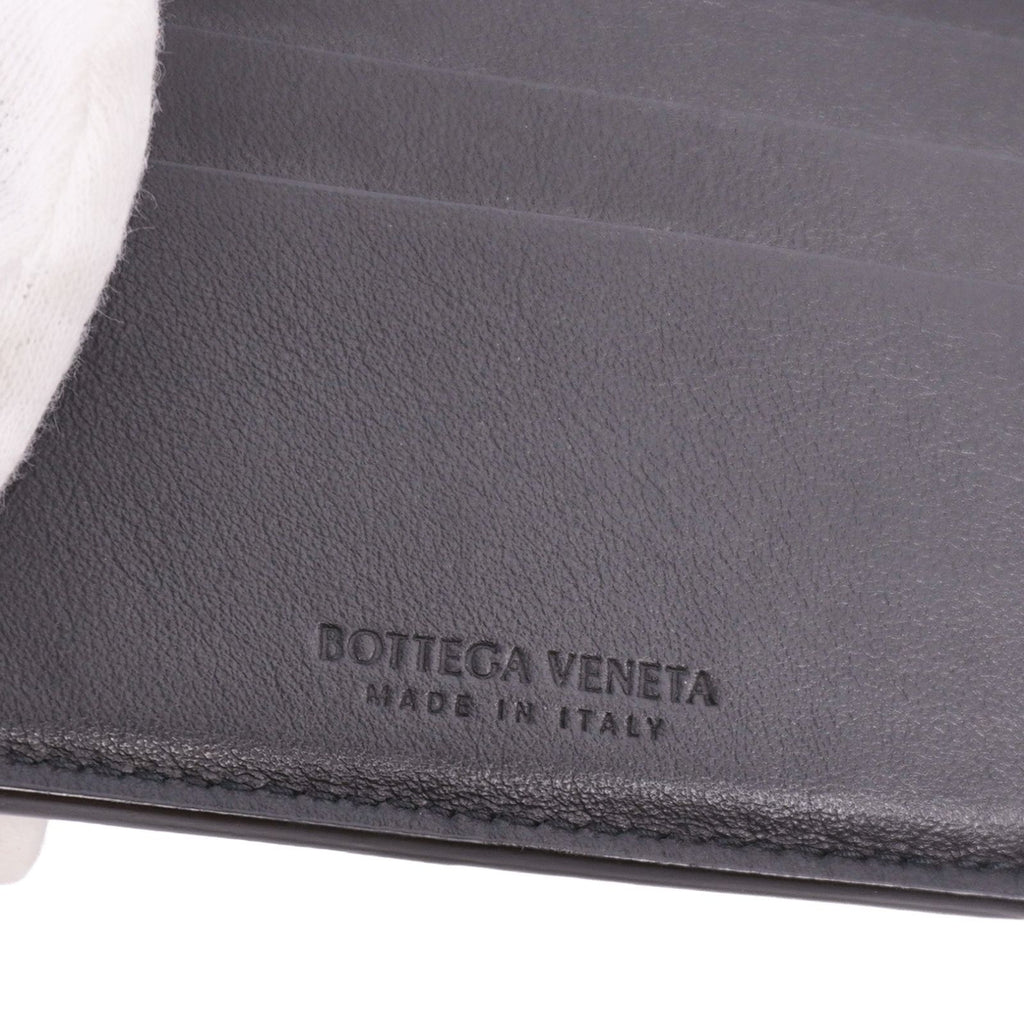 Bottega Veneta Wallet Bifold Compact Intrecciato Leather Black — view 7