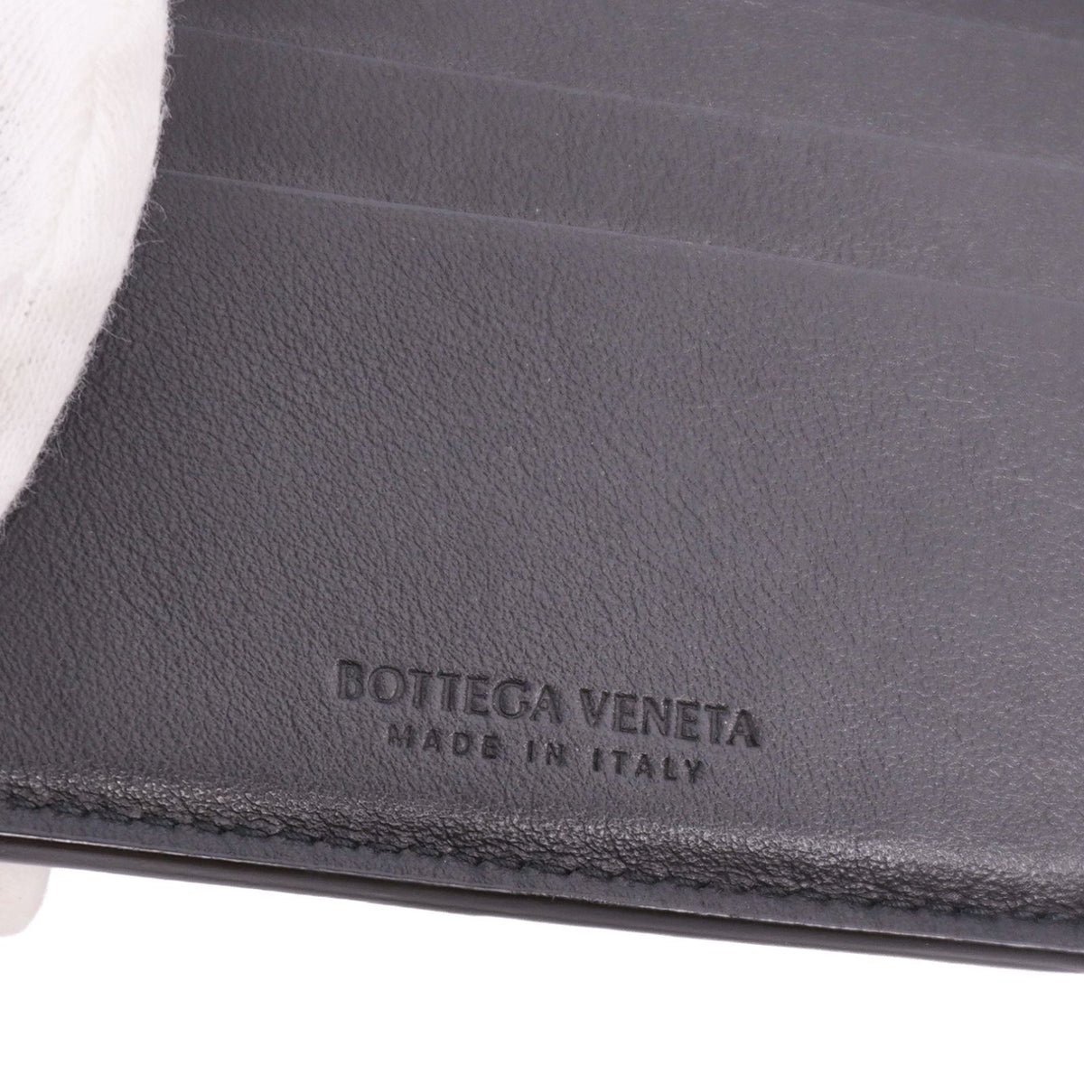 Bottega Veneta Wallet Bifold Compact Intrecciato Leather Black — view 7