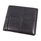Bottega Veneta Wallet Bifold Compact Intrecciato Leather Black