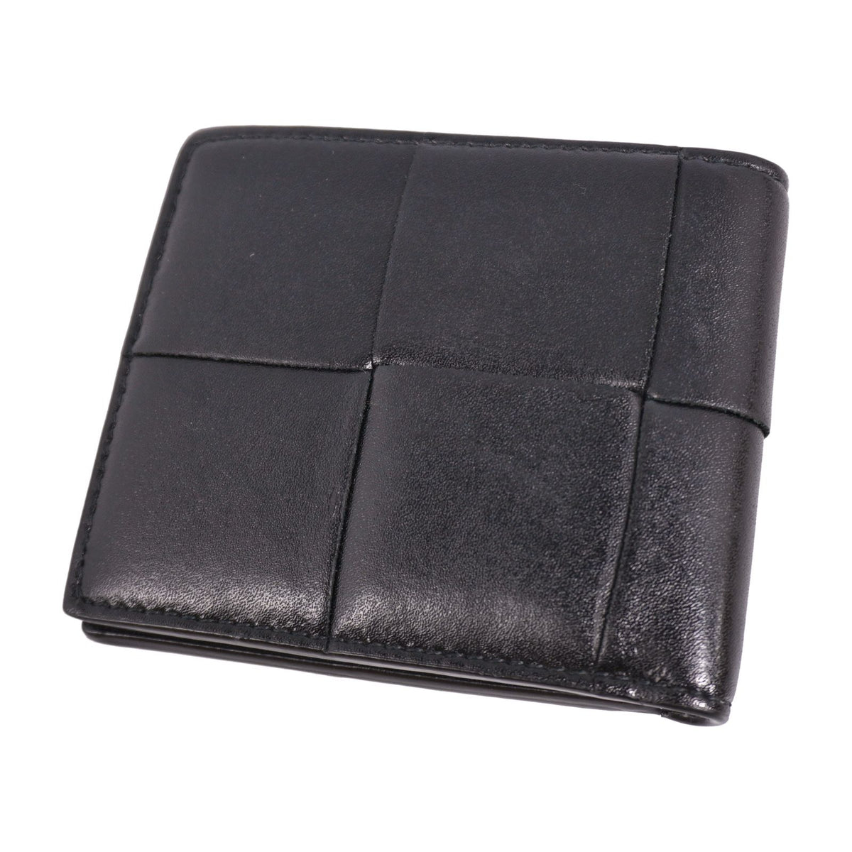 Bottega Veneta Wallet Bifold Compact Intrecciato Leather Black — view 2