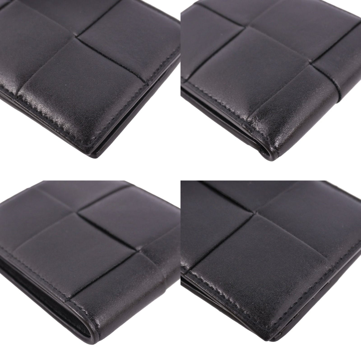 Bottega Veneta Wallet Bifold Compact Intrecciato Leather Black — view 6