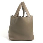 Hermes Handbag Picotin Lock MM 22 Taurillon Clemence Etoupe Gray — view 3