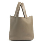 Hermes Handbag Picotin Lock MM 22 Taurillon Clemence Etoupe Gray — view 4