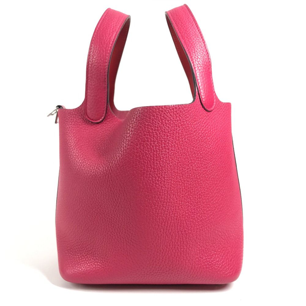 Hermes Handbag Picotin Lock PM 18 Eclat Taurillon Clemence Framboise Rouge — view 3