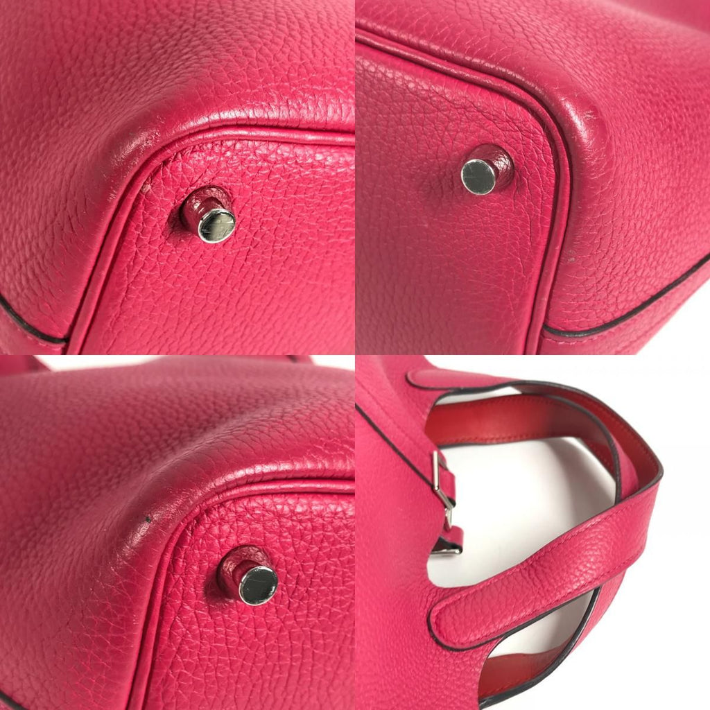 Hermes Handbag Picotin Lock PM 18 Eclat Taurillon Clemence Framboise Rouge — view 7