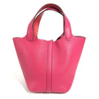 Hermes Handbag Picotin Lock PM 18 Eclat Taurillon Clemence Framboise Rouge — view 2