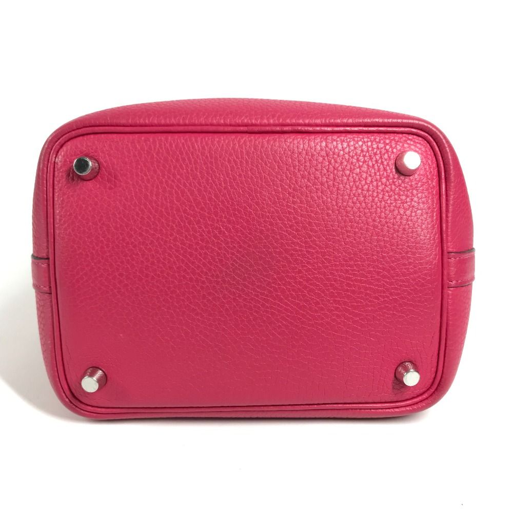 Hermes Handbag Picotin Lock PM 18 Eclat Taurillon Clemence Framboise Rouge — view 5