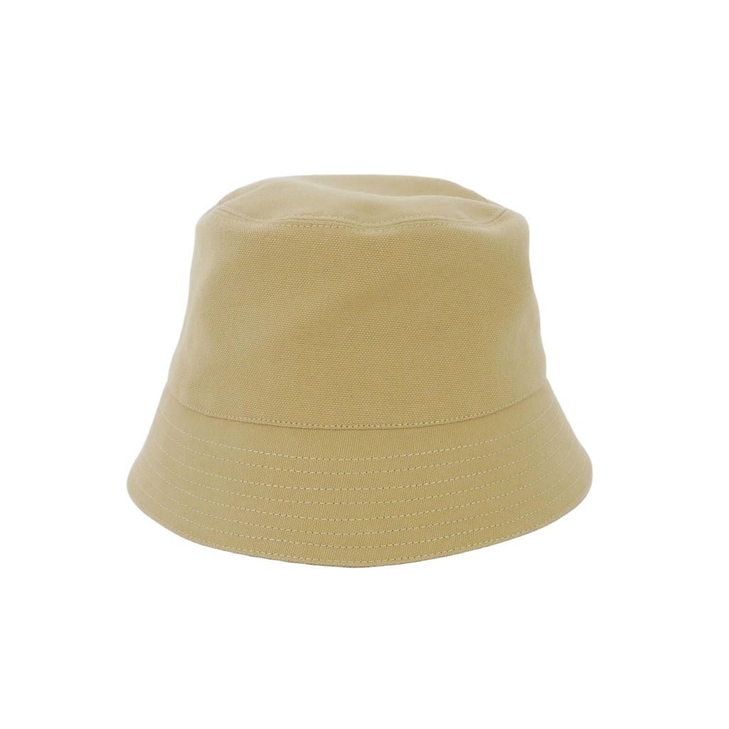 Loewe Leather Logo Patch Canvas Bucket Hat Beige Brown — view 3