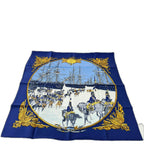 Hermes Scarf Horse Sea and Cavalry Silk 100% Blue — view 2