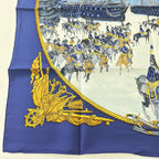 Hermes Scarf Horse Sea and Cavalry Silk 100% Blue — view 8