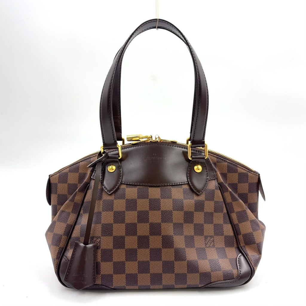 Louis Vuitton Verona PM Damier Ebene Leather Brown Handbag Gold