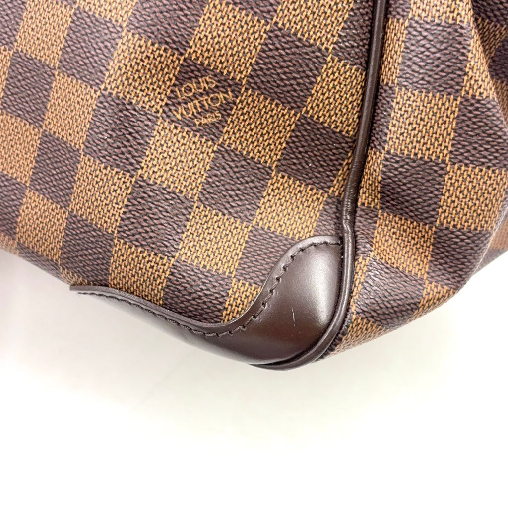 Louis Vuitton Verona PM Damier Ebene Leather Brown Handbag Gold — view 8