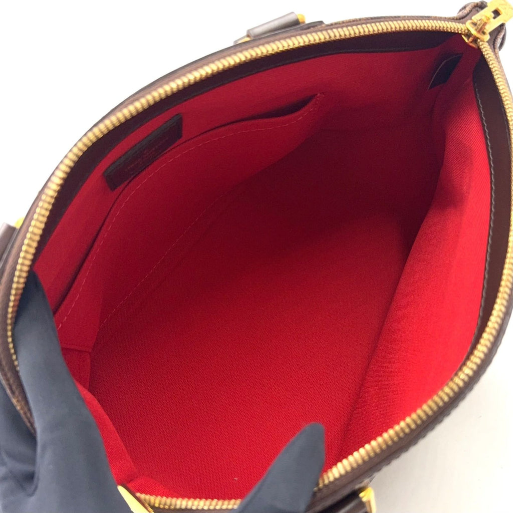 Louis Vuitton Verona PM Damier Ebene Leather Brown Handbag Gold — view 3