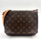 Louis Vuitton Musette Tango Short Strap Monogram Non Leather Brown Shoulder Bag