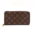 Louis Vuitton Zippy Wallet Monogram Leather Brown Round Gold