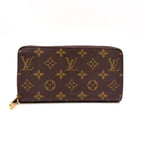 Louis Vuitton Zippy Wallet Monogram Leather Brown Round Gold