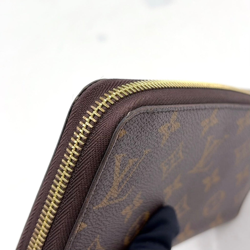 Louis Vuitton Zippy Wallet Monogram Leather Brown Round Gold — view 6