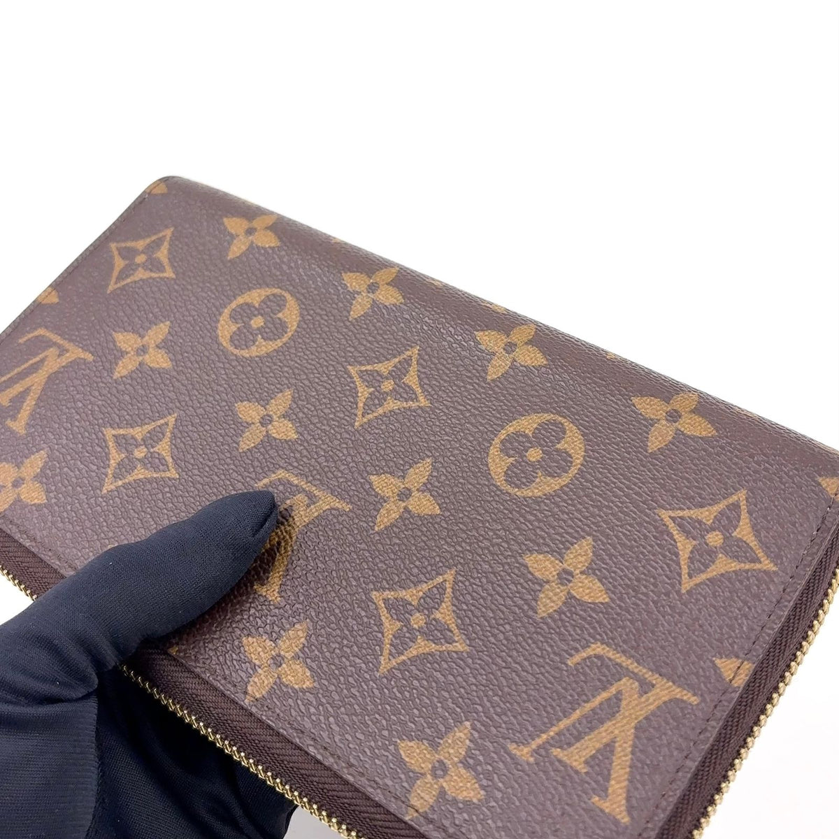 Louis Vuitton Zippy Wallet Monogram Leather Brown Round Gold — view 5