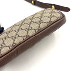 Gucci Ophidia GG Supreme Sherry Line Leather Canvas Brown Shoulder Bag Gold — view 6