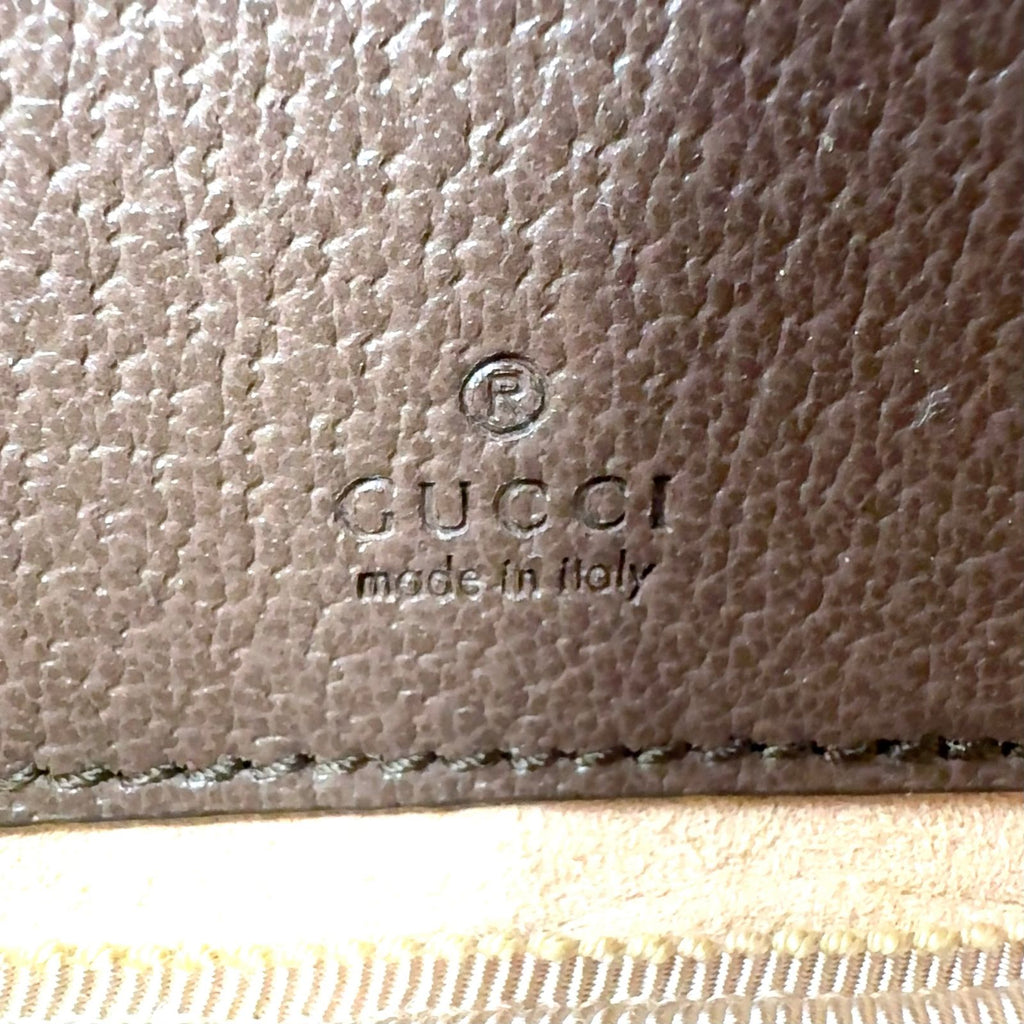 Gucci Ophidia GG Supreme Sherry Line Leather Canvas Brown Shoulder Bag Gold — view 4