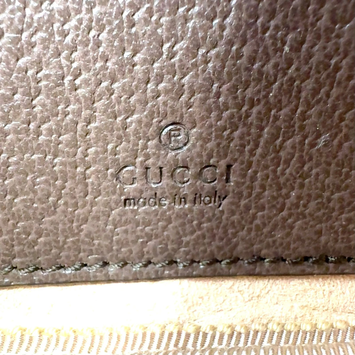 Gucci Ophidia GG Supreme Sherry Line Leather Canvas Brown Shoulder Bag Gold — view 4