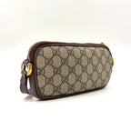 Gucci Ophidia GG Supreme Sherry Line Leather Canvas Brown Shoulder Bag Gold — view 2