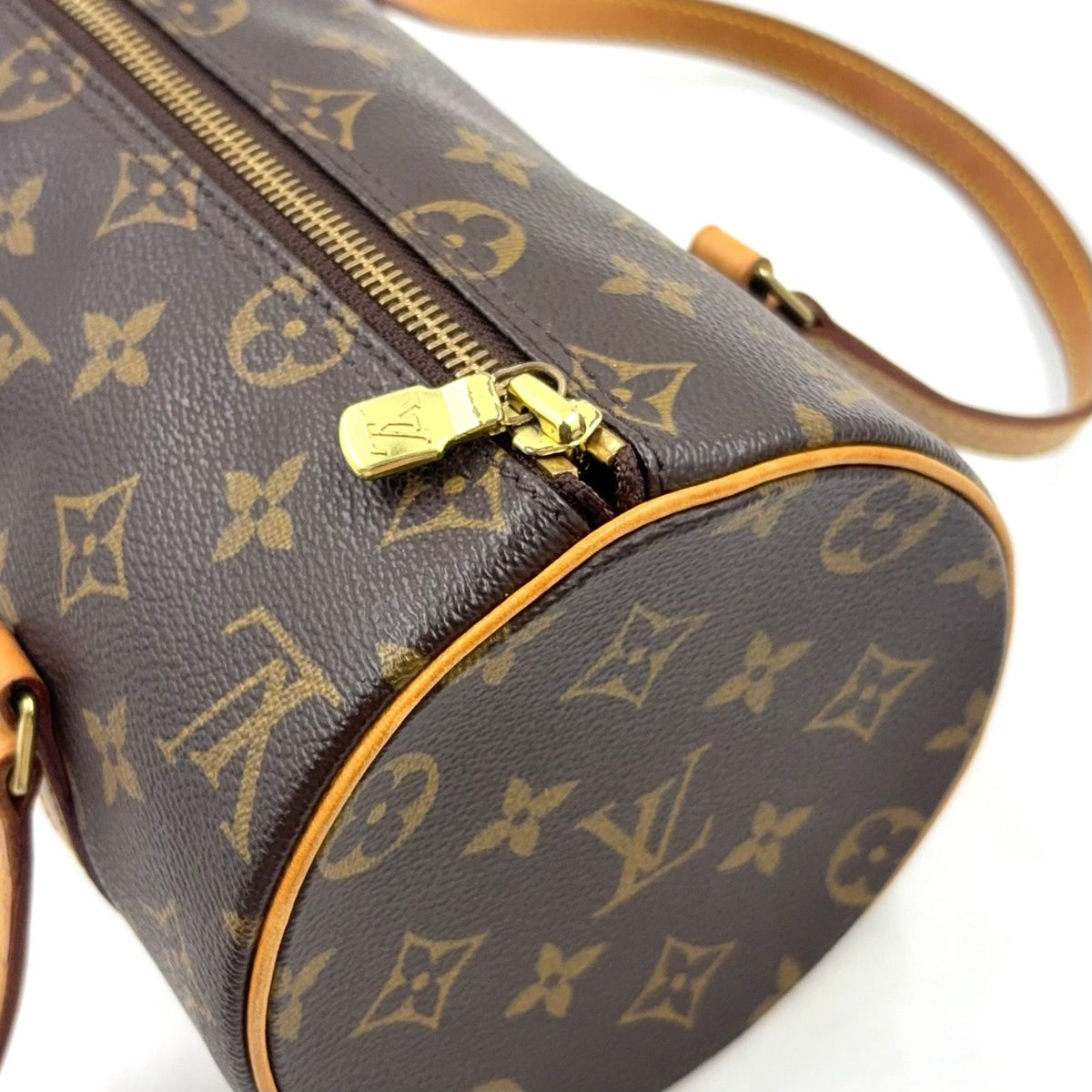 Louis Vuitton Monogram Vintage Leather Brown Handbag Gold — view 8