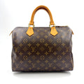 Louis Vuitton Speedy 30 Monogram Leather Brown Handbag Gold