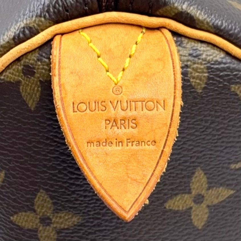 Louis Vuitton Speedy 30 Monogram Leather Brown Handbag Gold — view 4