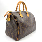 Louis Vuitton Speedy 30 Monogram Leather Brown Handbag Gold — view 2