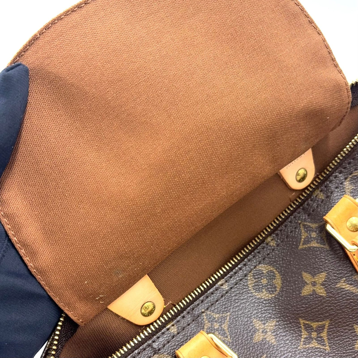 Louis Vuitton Speedy 30 Monogram Leather Brown Handbag Gold — view 6