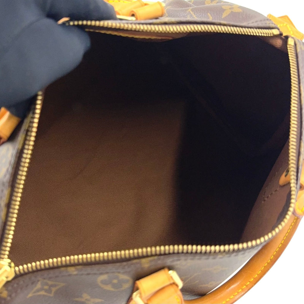 Louis Vuitton Speedy 30 Monogram Leather Brown Handbag Gold — view 3
