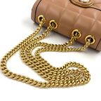 Gucci Deco Mini Quilted Chain Leather Beige Shoulder Bag Gold — view 6