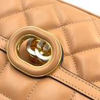 Gucci Deco Mini Quilted Chain Leather Beige Shoulder Bag Gold — view 7