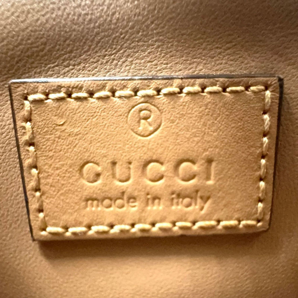 Gucci Deco Mini Quilted Chain Leather Beige Shoulder Bag Gold — view 4